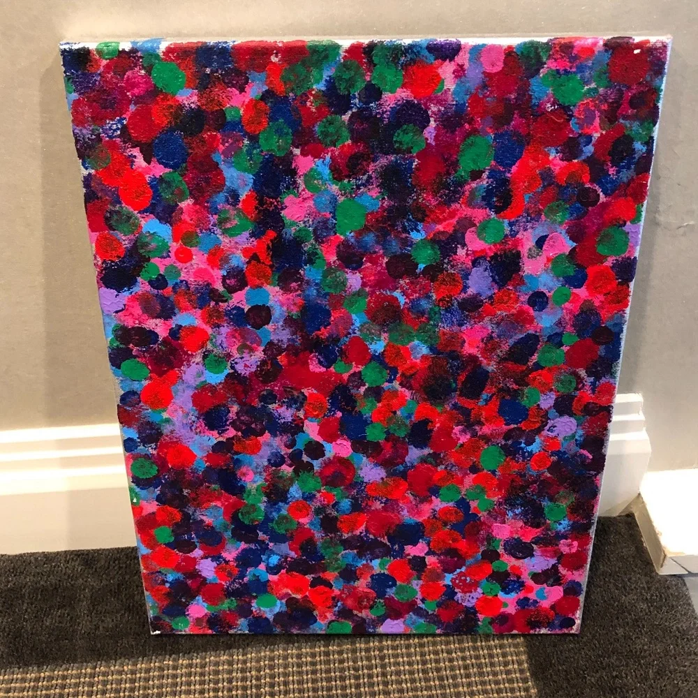 HANDCRAFTED VIBRANT COLORFUL ABSTRACT DOTS PAINTING